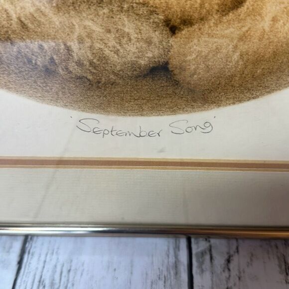SUE WILLIS September Song mounted & Framed Teddy Bear Print Nursery Decor - Picture 4 of 9